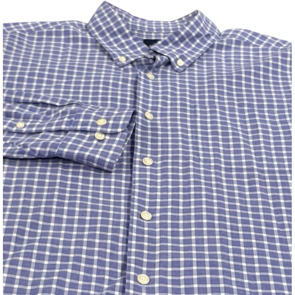 JOHNNIE-O Gingham Check Button Down Shirt Men's Size X-Large Purple Long Sleeve